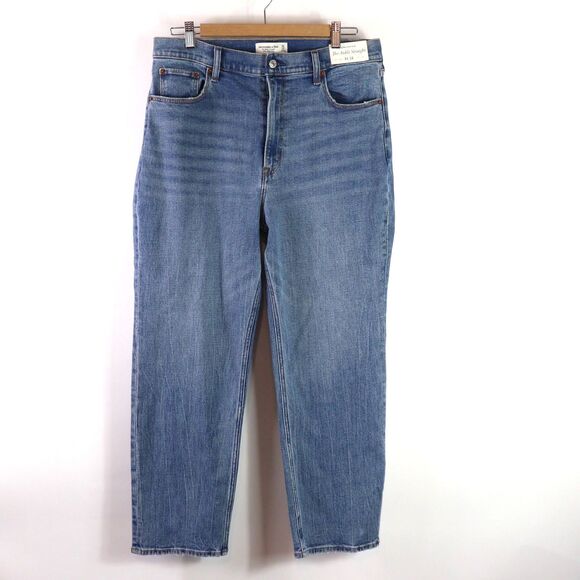 NWT Abercrombie & Fitch The Ankle Straight Ultra High Rise size 12/31 - Picture 2 of 7